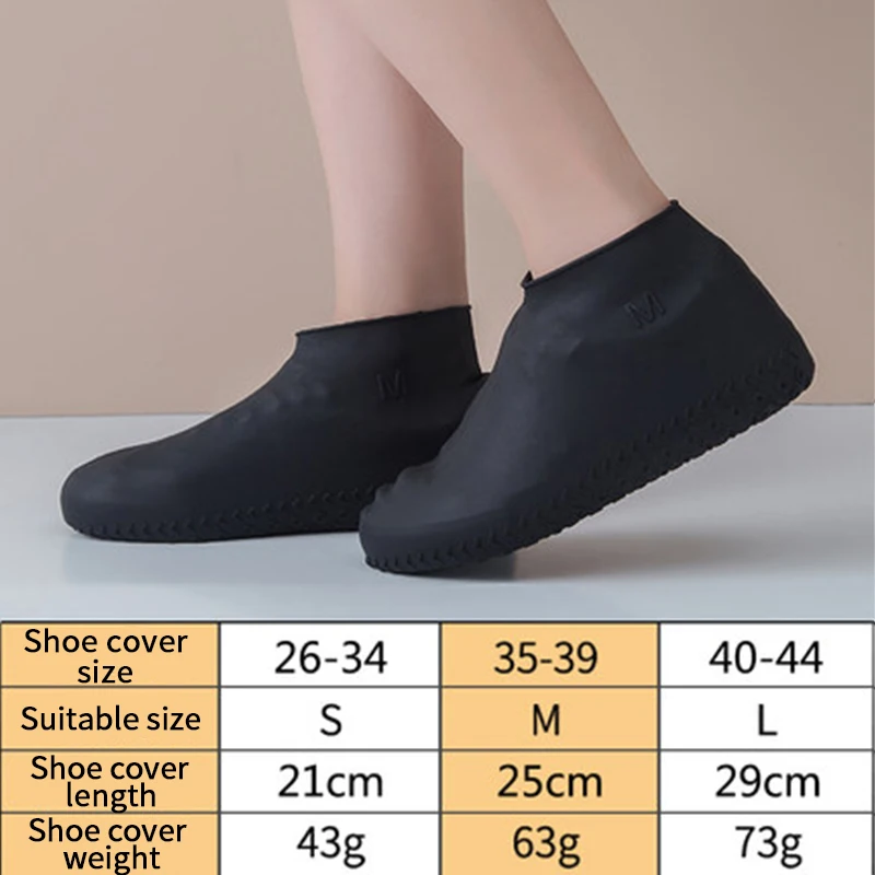 Silicone anti-rain shoe cover outdoor non-slip anti-fouling wear-resistant thickened rain shoe cover for men and women