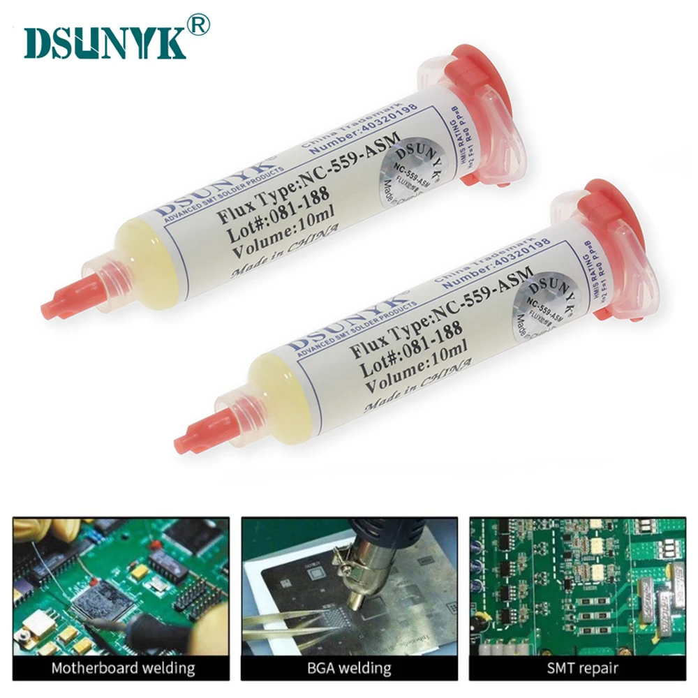 10cc Reballing Solder Flux Paste High Quality NC-559 Solder Paste for SMT BGA SMD PGA PCB Repair Tools+Needles Rework Tools