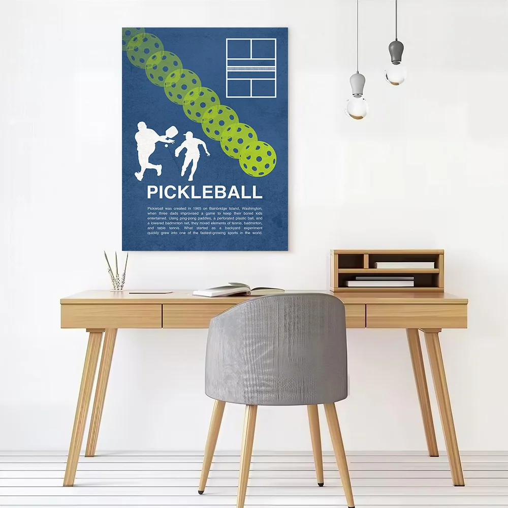 Vintage Pickleball–The History of Pickleball Canvas Poster Wall Art Customizable High Quality Printed Picture for Bathroom Decor