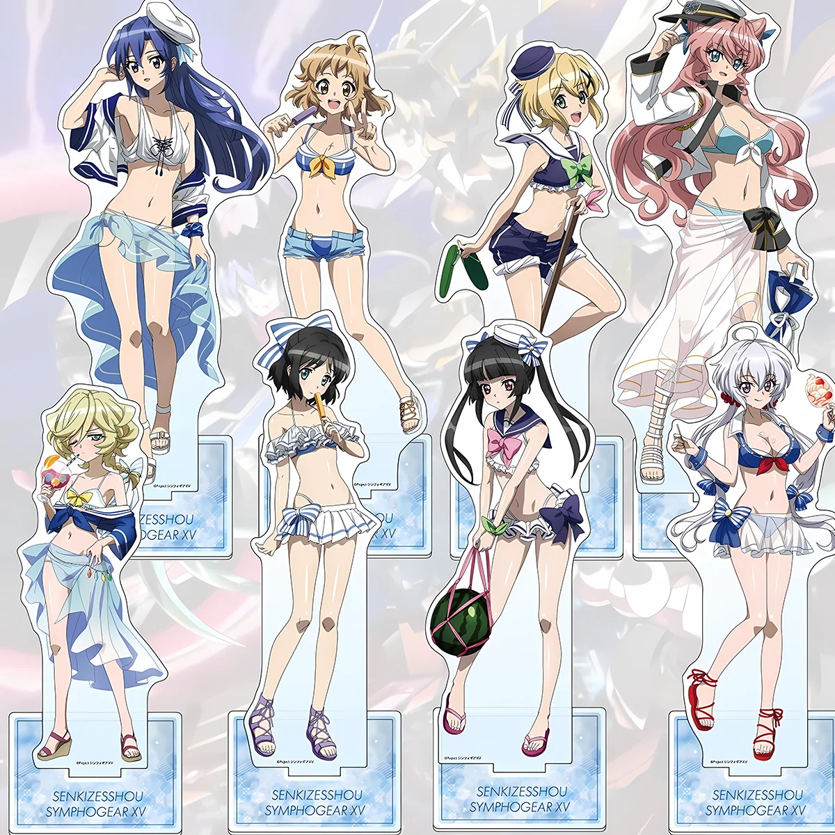 Anime Senki Zesshou Symphogear XV 15cm HD Acrylic Stand Set Hibiki Tsubasa Unique Gift 4th of July Anime Fan keychain