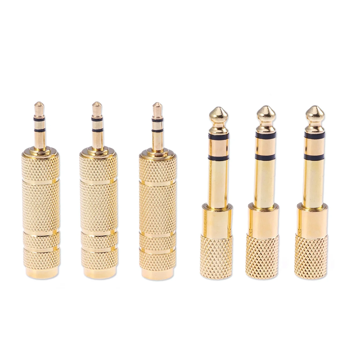 

6.35Mm To 3.5Mm Stereo Audio Adapter Gold Plated Brass Connector 360 Grip Tread For Smartphone Tablet Mp3 Headphone