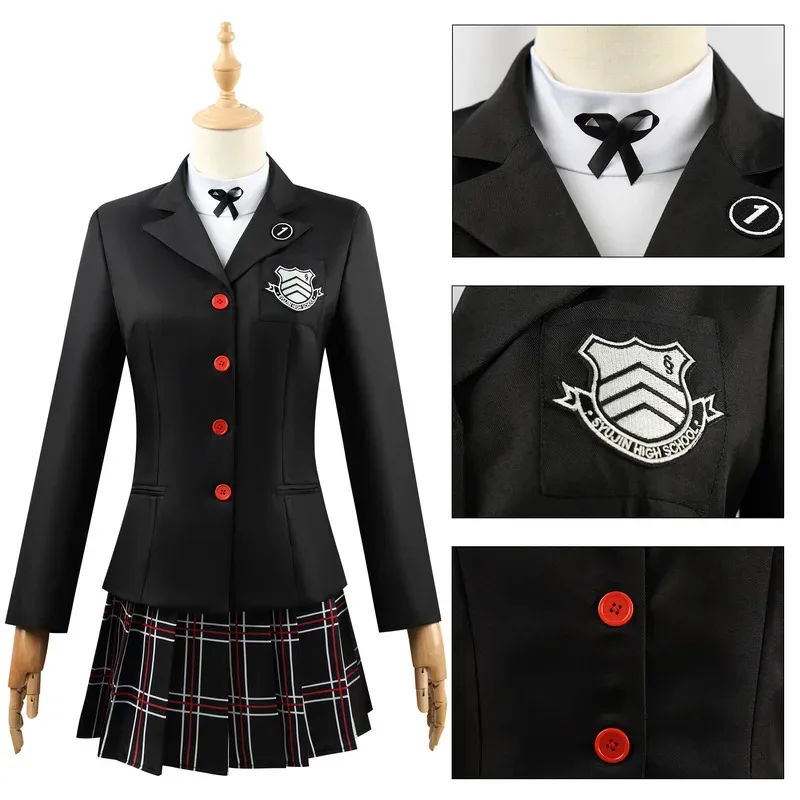 

Royal Kasumi Cosplay Game 5 Costume P5R VIOLET Sumire Yoshizawa Wig JK School Uniform Woman Kawaii Campus Suitc;8,k'5;h.
