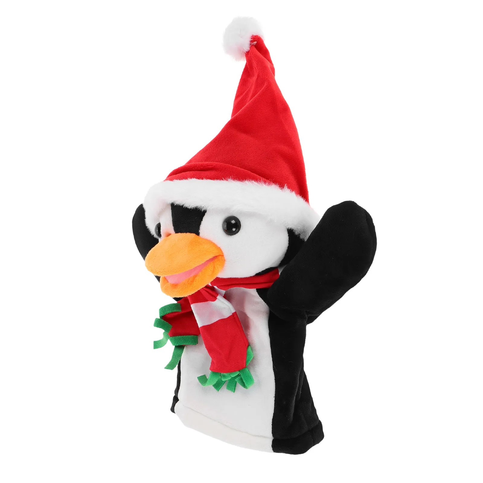 

Christmas Penguin Hand Puppet Cute Cartoon Animal Character Soft Interactive Storytelling Puppet for Kids Parent-Child Play