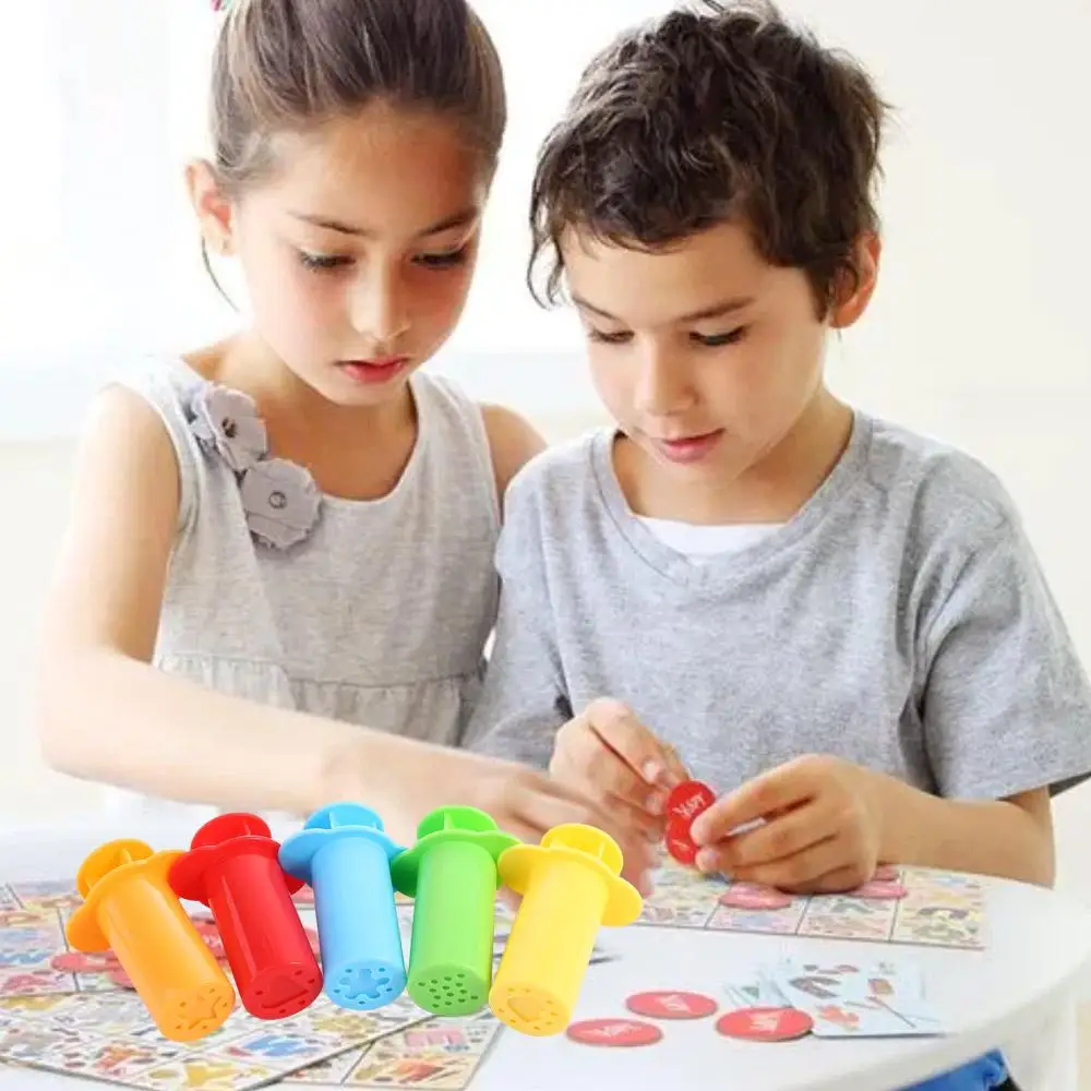 Plasticine Toy Acessórios Set, DIY Plasticine Brinquedos, Smart Dough Extrusoras, 5 Ferramentas Extrusoras, cor aleatória, 5Pcs