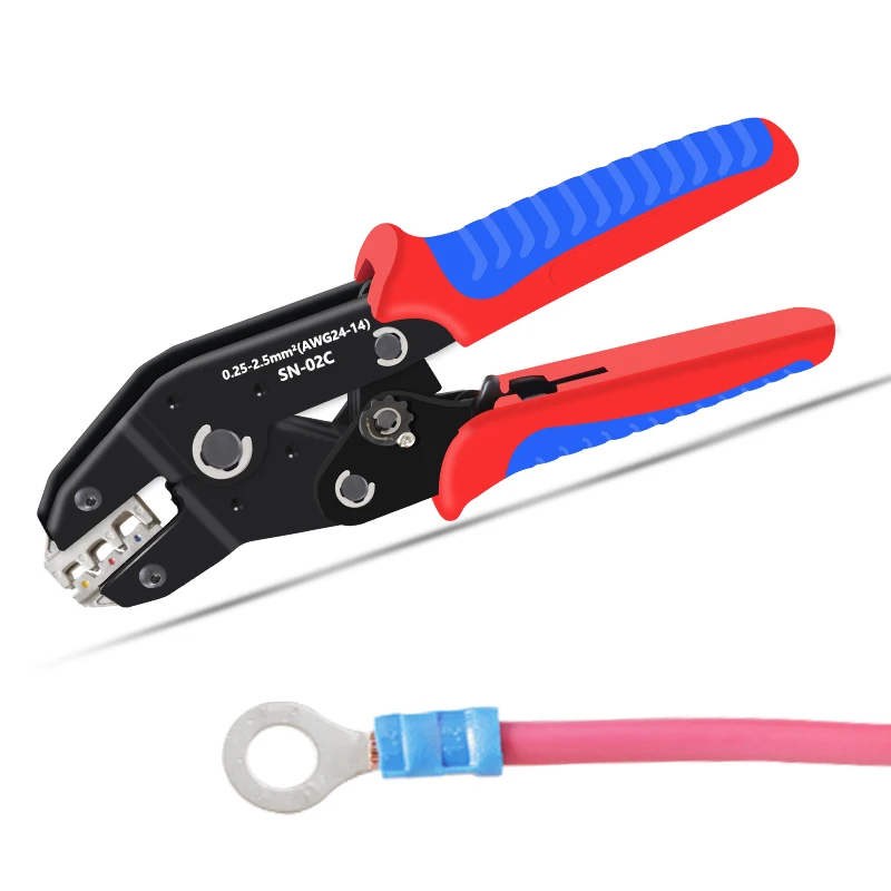 Mini crimping tool SN-02C 102/280PCS terminal crimping pliers U-shaped Y-shaped connector (0.25-2.5mm ²) AWG24-14 crimping kit