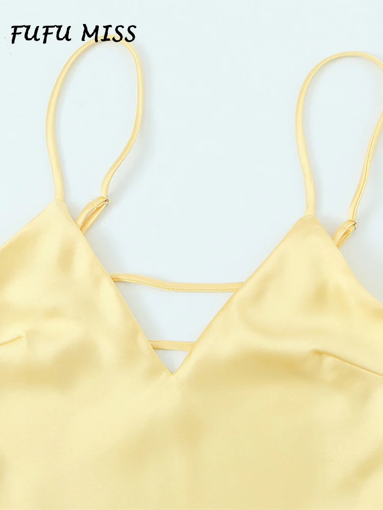 Elegante deslizamento vestido feminino cetim com decote em v sem mangas sem costas magro tornozelo comprimento vestidos femininos zíperes primavera verão sólido robe senhora