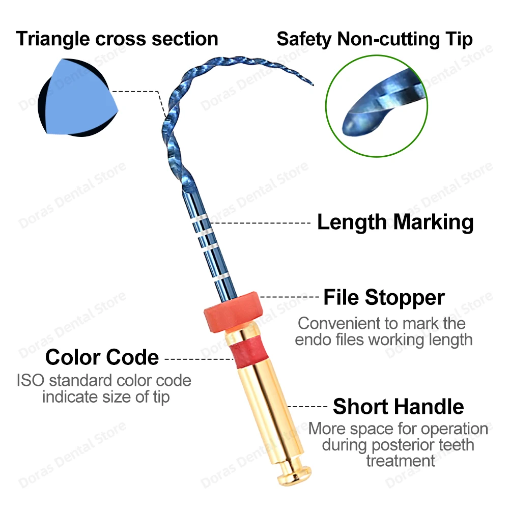 Dental Rotary Super Blue Endo Files Rotary Files NITI Heat Activation Endodontic Files Use for Root Canal NITI Dentist Tool