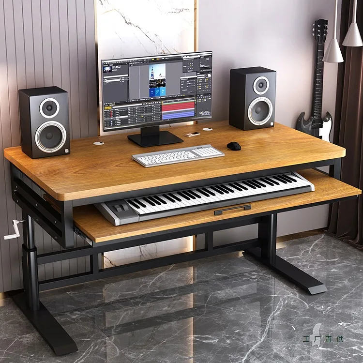 piano table lift pull-out electronic piano midi keyboard table rack storage table music production arrangement  workbench