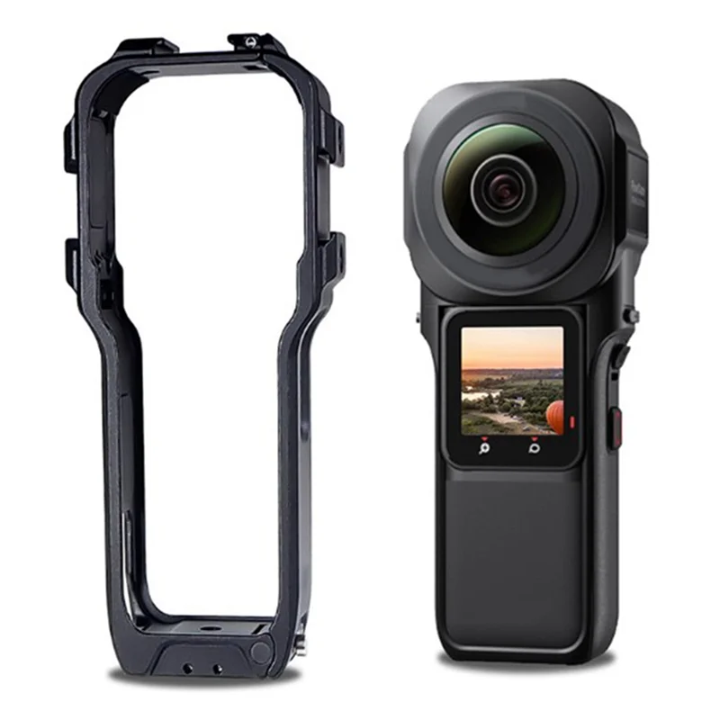 Gaiola de liga de alumínio vertical para Insta360 One RS, multifuncional Anti Queda e Colisão Metal Frame, 1"
