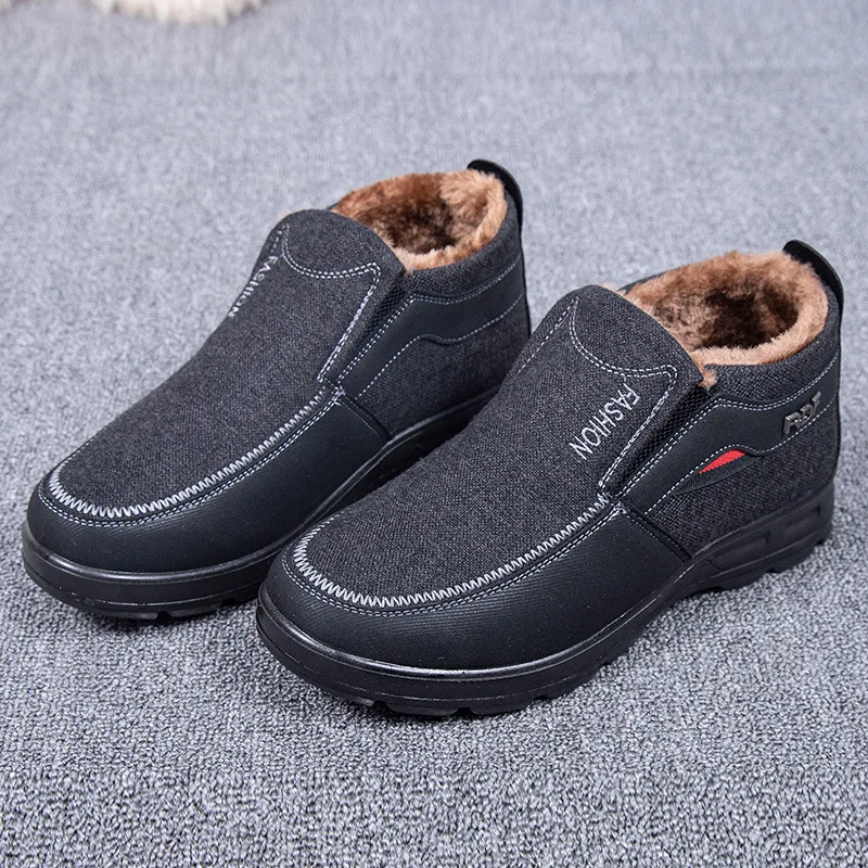 Winter Men's Cotton Shoes Warm and Velvet Middle-aged and Elderly Father Shoes Non-slip Soft Soles Thickened Elderly Snow Boots