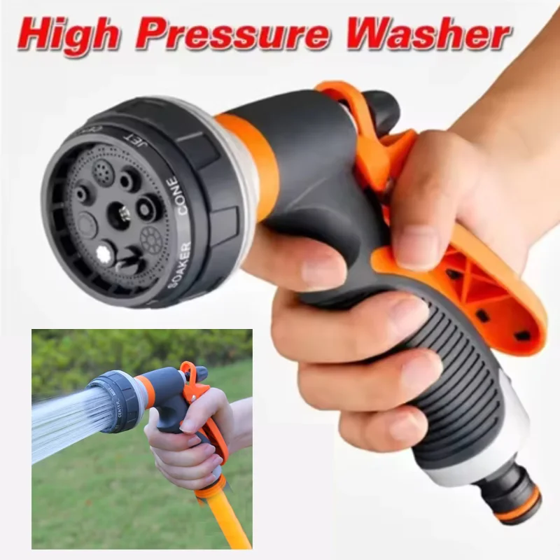 

Многофункциональный распылитель для орошения высокого давления, пистолет-распылитель для садовой мойки, эргономичная ручка, несколько водопроводных труб, можно подключить