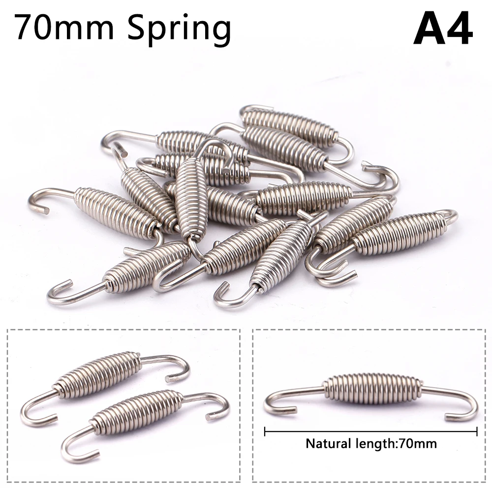 High Elasticity Dual Movable Spring Hooks 2 Pack Motorcycle Exhaust Pipe Mount Connect Accessories