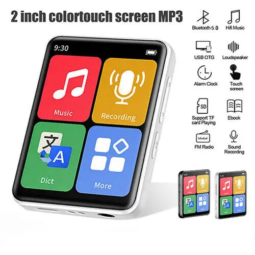 Imagen 2 del producto Reproductor MP3 MP4 Bluetooth 5,0 pantalla táctil Mini Walkman estudiante deporte sin pérdidas música HIFI Radio FM portátil Mp3 regalo gran oferta