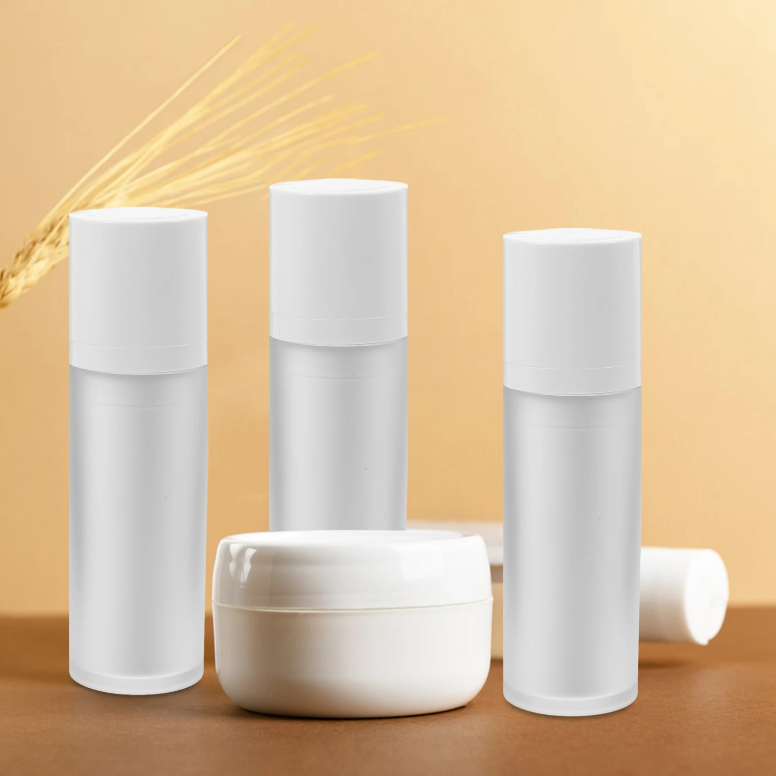 

3Pcs 30Ml Frosted Lotion Bottle Vacuum Pump Container Spill Proof Travel Organizer Refillable Liquid Dispenser Small