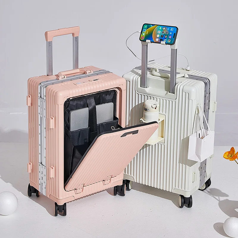 アルミフレーム製ラゲッジコンパートメント、USBポート付きラゲッジコンパートメント、スイベルホイール、カップホルダー、電話ホルダー、20 24インチ