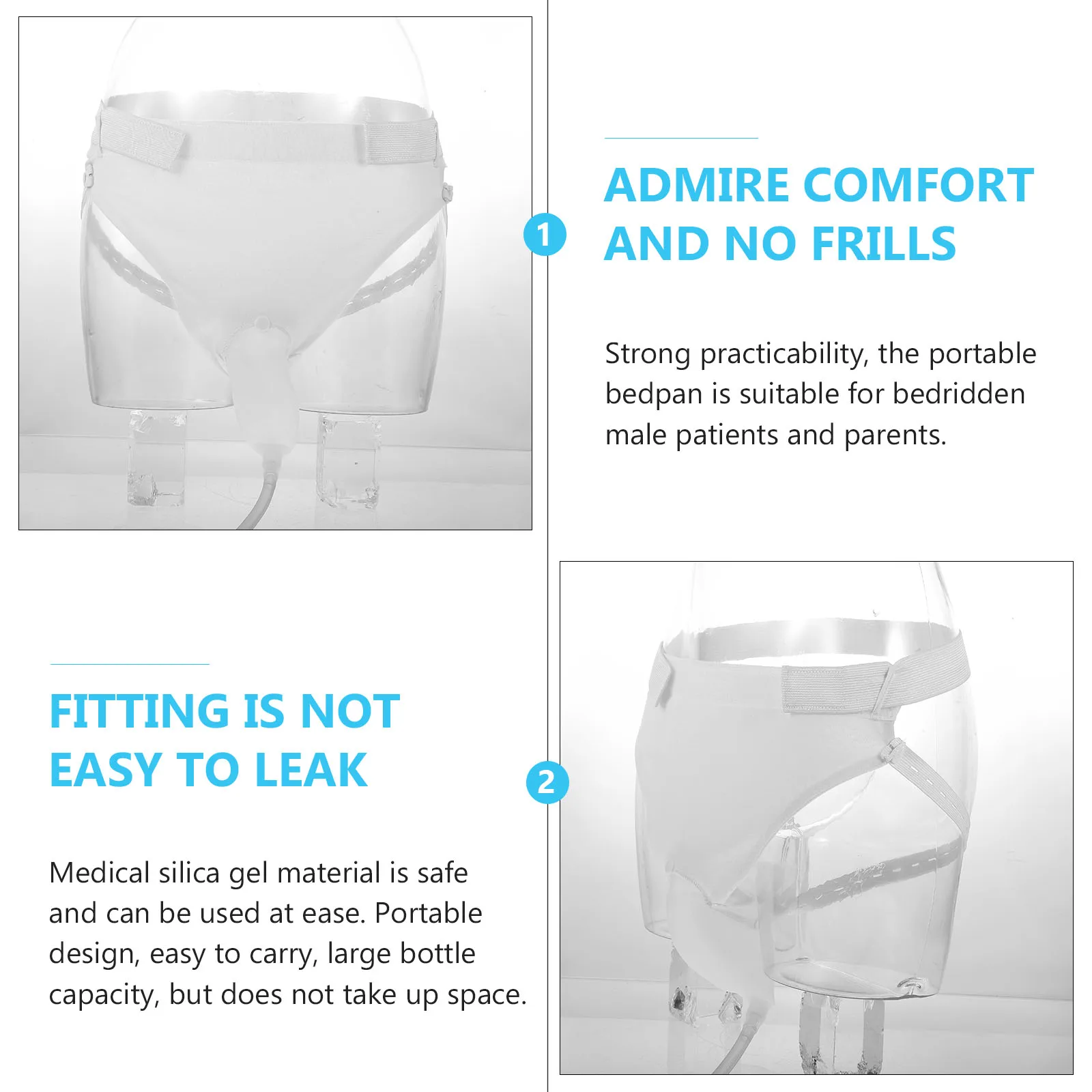 

1 set 1 Set Large Capacity Female Urinal Bottle Breathable Durable Silicone Chamber Pot For Elderly Patient Nursing Travel Use