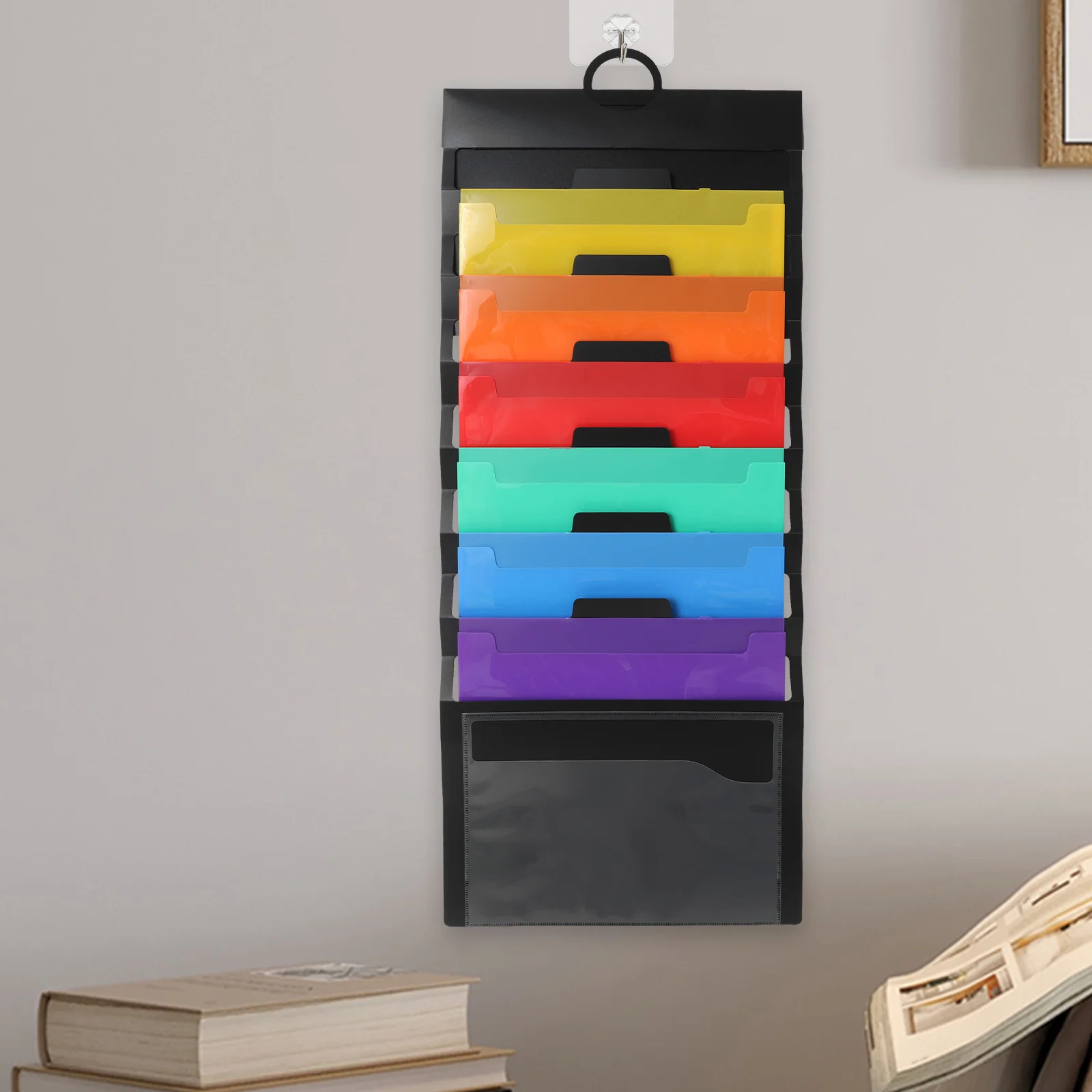 

6-Layer Accordion Style Hanging File Organizer Portable Document Folder Holder Wall Mounted File Storage Office Classroom Home