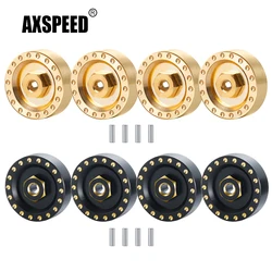 AXSPEED 4Pcs Brass Axle Wheel Hex Adapter Balance Weight for Axial SCX24 Deadbolt C10 Gladiator Bronco Wrangler 1/24 RC Car