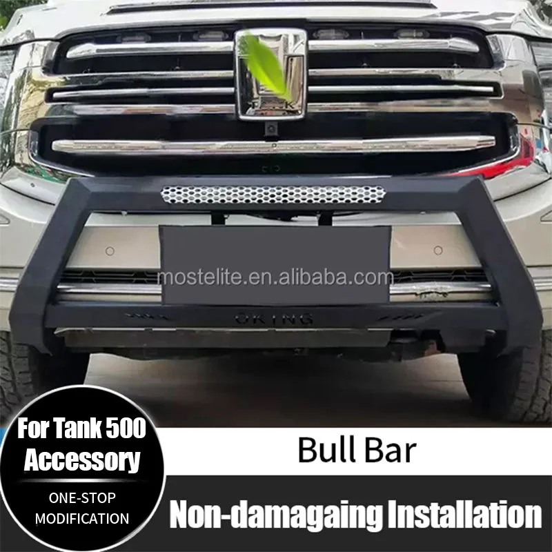 

For GWM Tank 500 Carbon Steel Bull Bar With Light Front Bumper High Quality Car Accessories