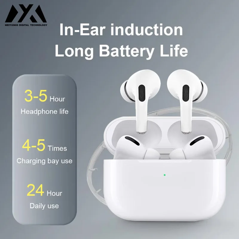 AT2-Wireless headphones with noise cancellation, in-ear type, equipped with a charging case, high-fidelity stereo sound.