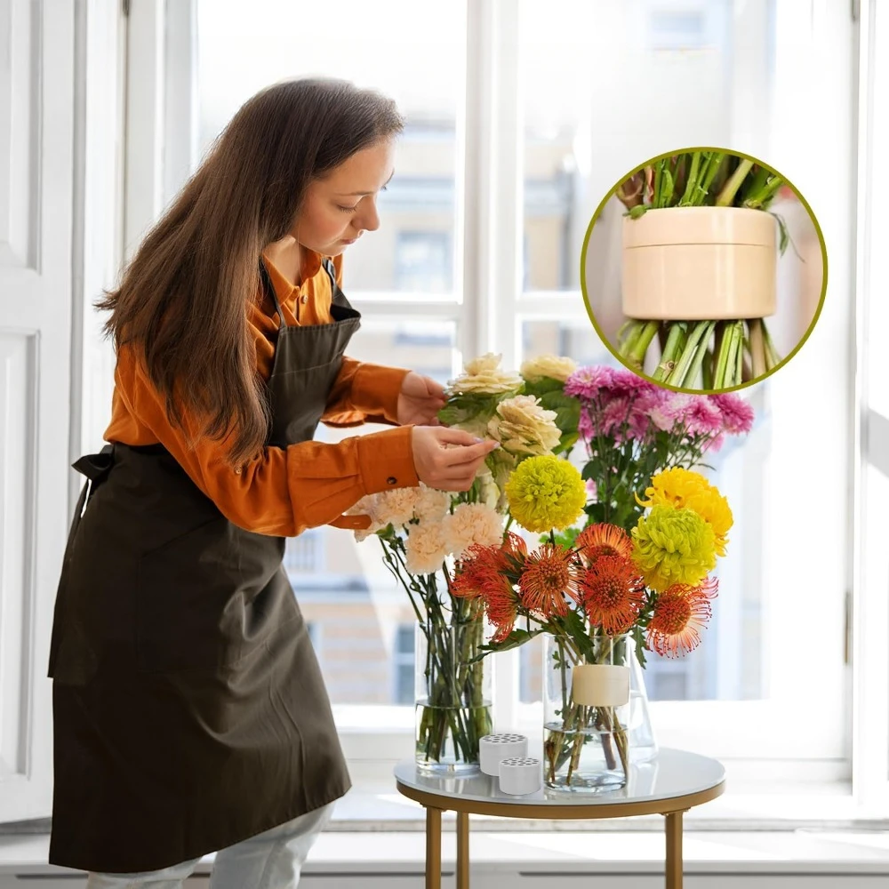 حاملات جذع إيكيبانا الحلزونية 2025، أدوات ترتيب الزهور الصغيرة/الكبيرة الشفافة