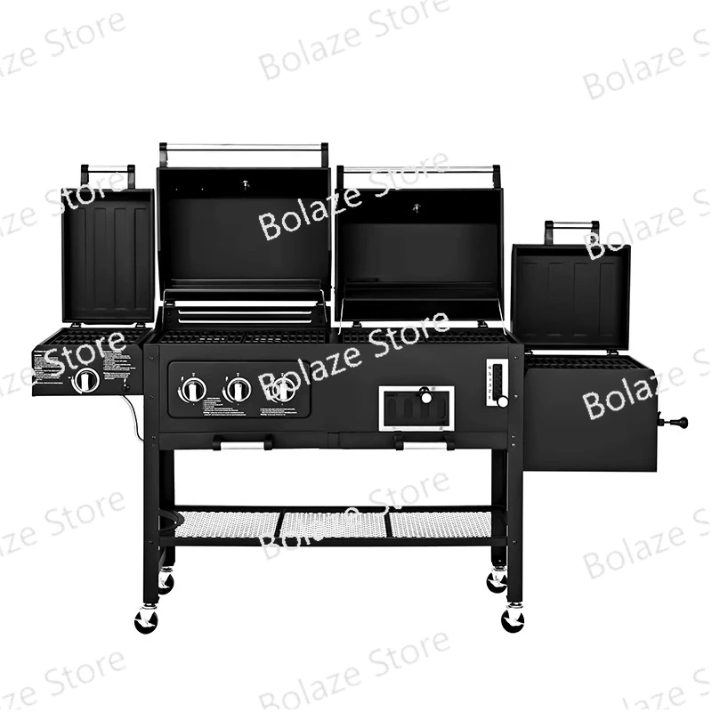 Carbon gas dual-purpose barbecue grill courtyard gas household charcoal American barbecue grill