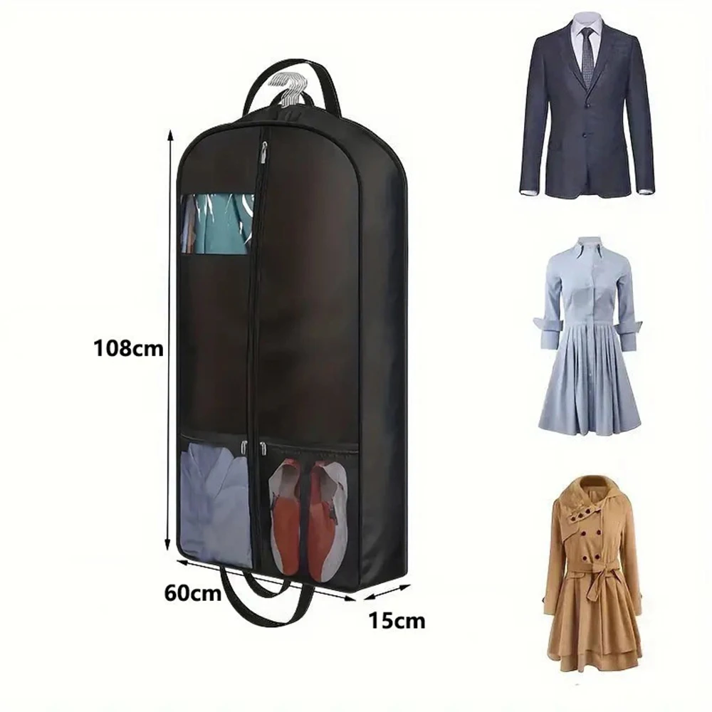 Heavy Duty Garment Bags for Travel Suit Bags for Hanging Clothes Extra-wide Gusseted Storage Bags With Pockets Dustproof Cover