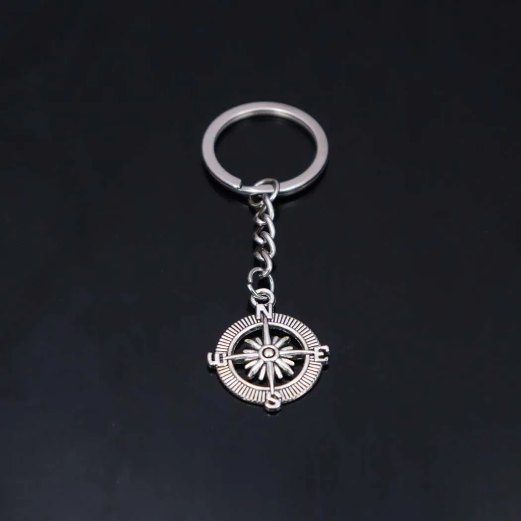Nautical vintage ship wheel anchor keychain; compass keychain car bag packaging decoration pendant view 5
