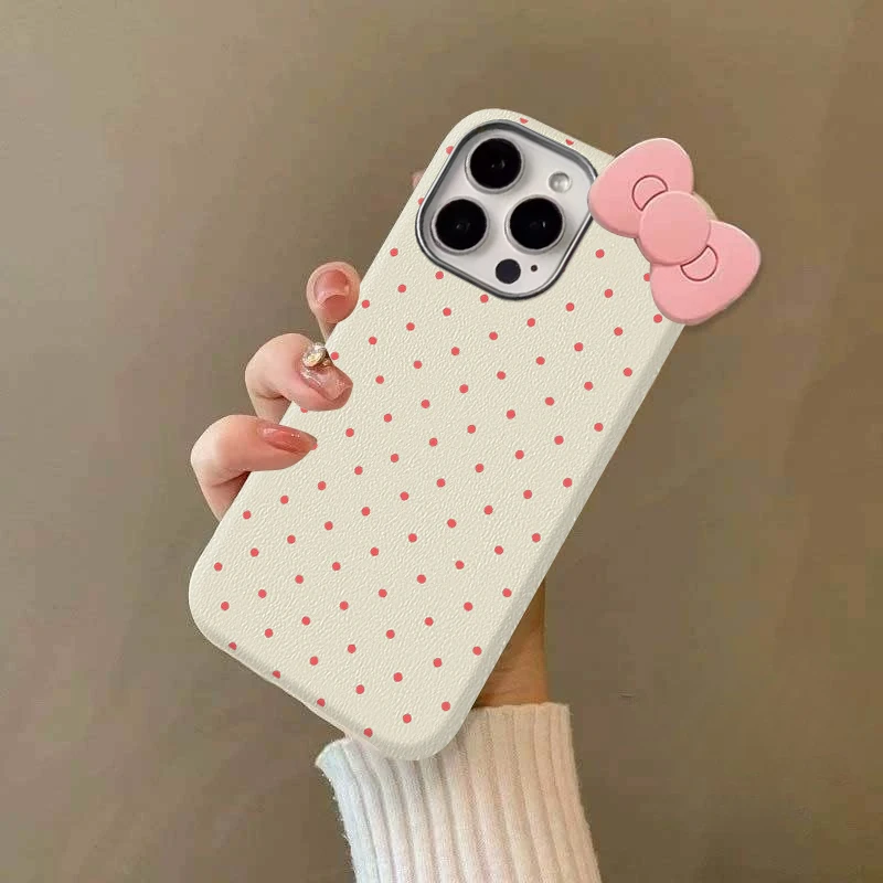 Case For Vivo Y18 Y03 Y16 Y21 Y100 Y17 Y36 Y17s Y11 Y51 Y22 Y28 Y20 Y27 Y16s Y15 Y15s Y12 Cute 3D Doll Point Dot Bow Soft Cover