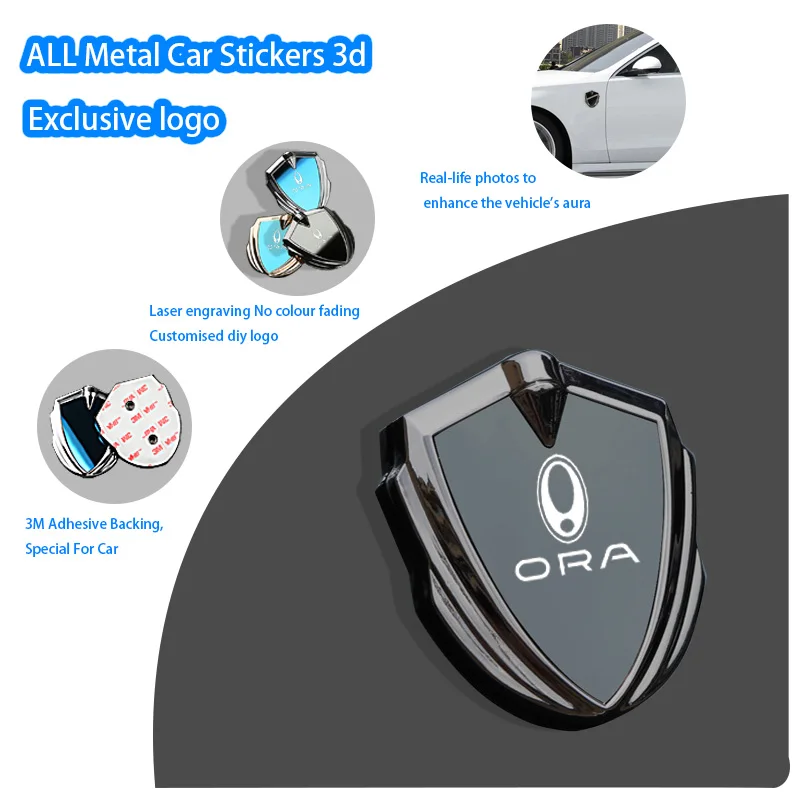 

For GWM ORA 03 GT Good Cat Funky Cat Lightning Cat Ballet Cat 07 Accessories Car 3D Body Metal Emblem Shield Decorative Sticker