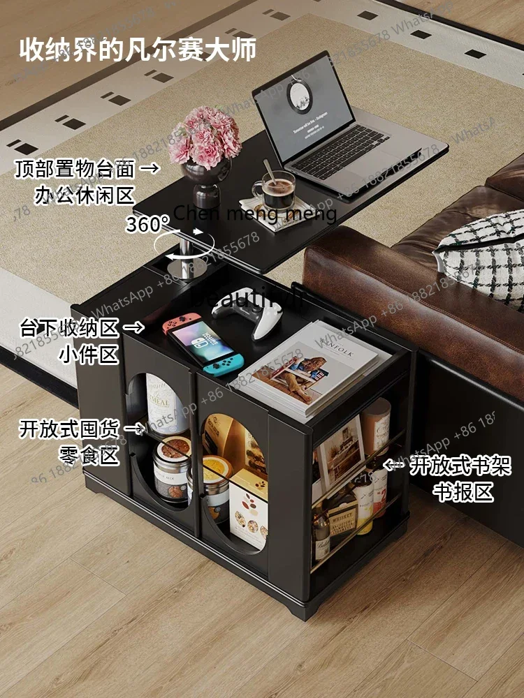 ss8350 French retro style solid wood living room side table removable sofa side trolley coffee table lifting rack