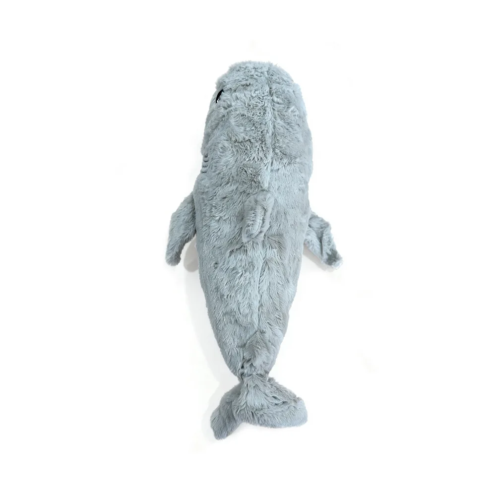 لعبة الكلب القطيفة على شكل سمكة قرش - لعبة مضغ تفاعلية متينة مضادة للعض، دمية رفيق محشوة ناعمة لتخفيف الملل، #4