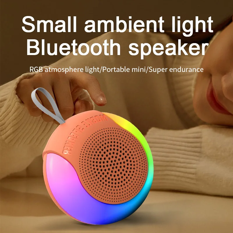 

Wireless Speakers Portable Bluetooth Subwoofer Small Sound Box Outdoor RGB Lighting Circular Speaker Pc Gamer FM Home Theater