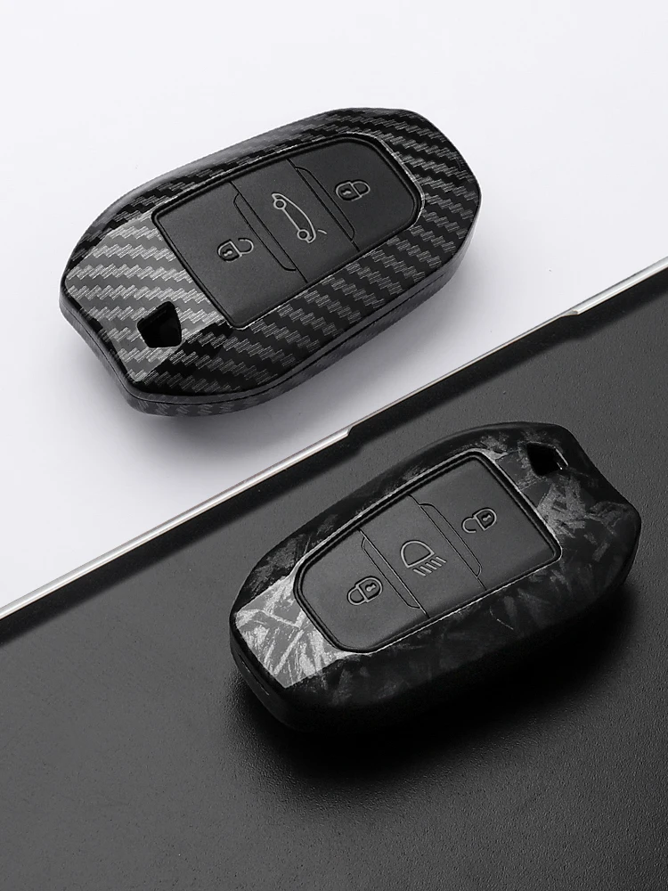 Housse de clé de voiture en Fiber de carbone ABS, pour Peugeot 2008 3008 4008 5008 308 408 508 citroën C1 C2 C4 C6 C3-XR Picasso Grand DS3 DS5