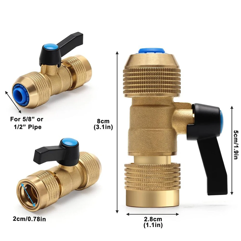 

1 шт. соединитель садового шланга с регулирующим клапаном для быстрого подключения до 16 мм 1/2 "3/8" 1/4 "3/4" соединители латунный регулирующий клапан