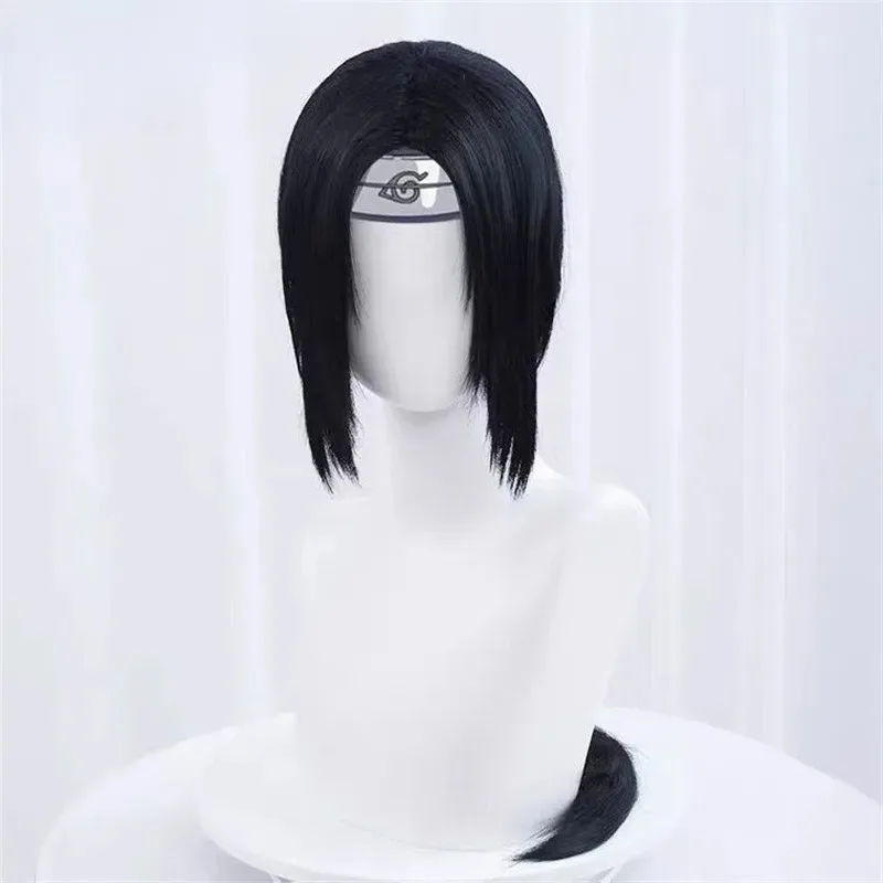 AIAI 2025HOKAGE NINJA Uchiha Itachi Cosplay Wig Sintetis Panjang Lurus Anime Coser Serat Tahan Panas Berkualitas Tinggi