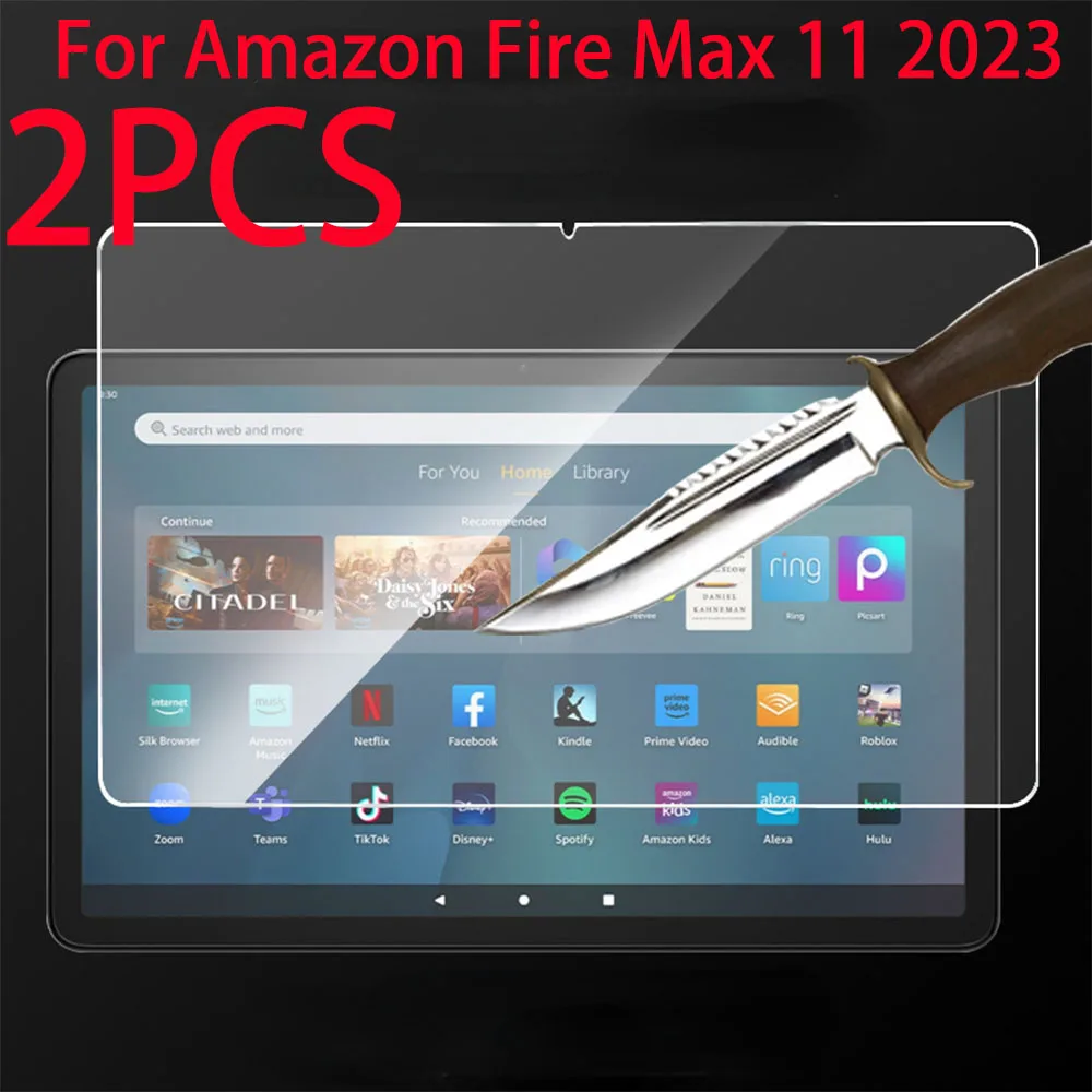 2 Packs Tempered Glass Screen Protector For Amazon Fire Max 11 Amazon 2023 13th Gen 11.0 inches Tablet Screen Protective Film