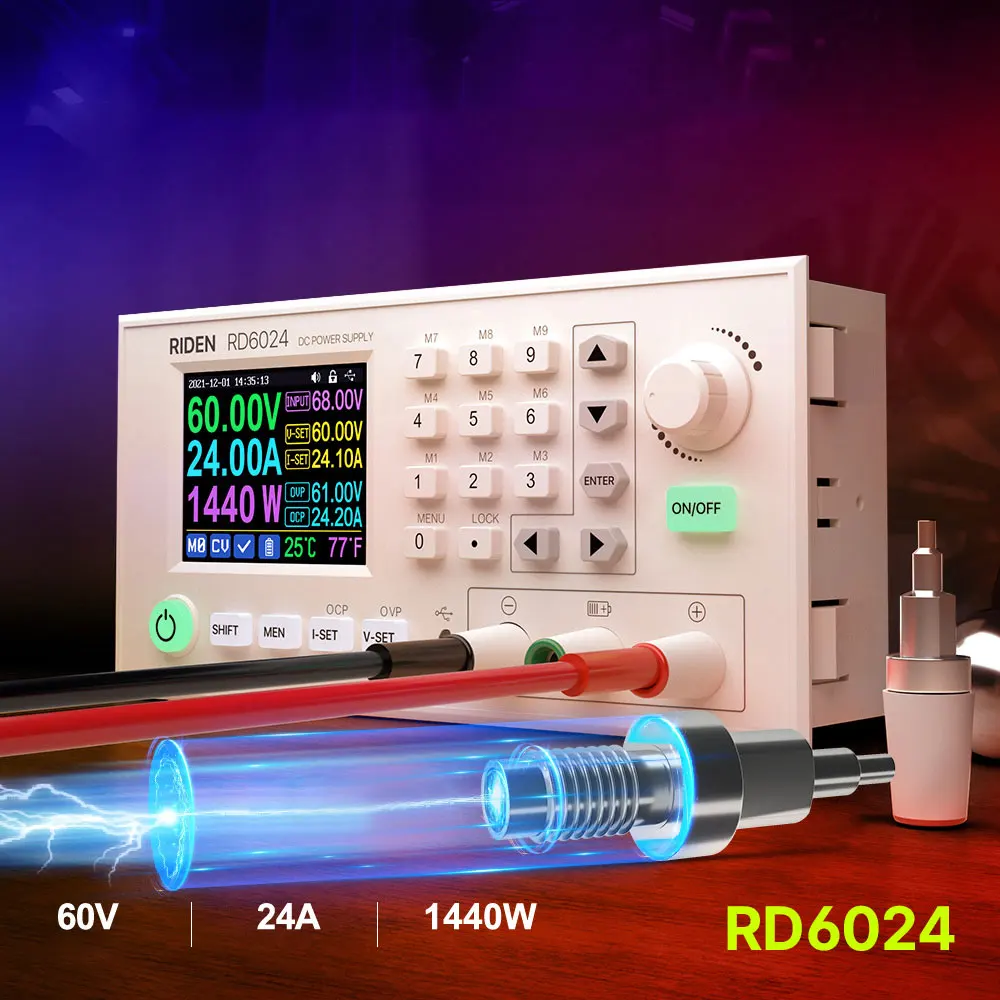 

RD6024 High power DC regulated power supply 24A digital display 5V/12V/48V adjustable battery charger