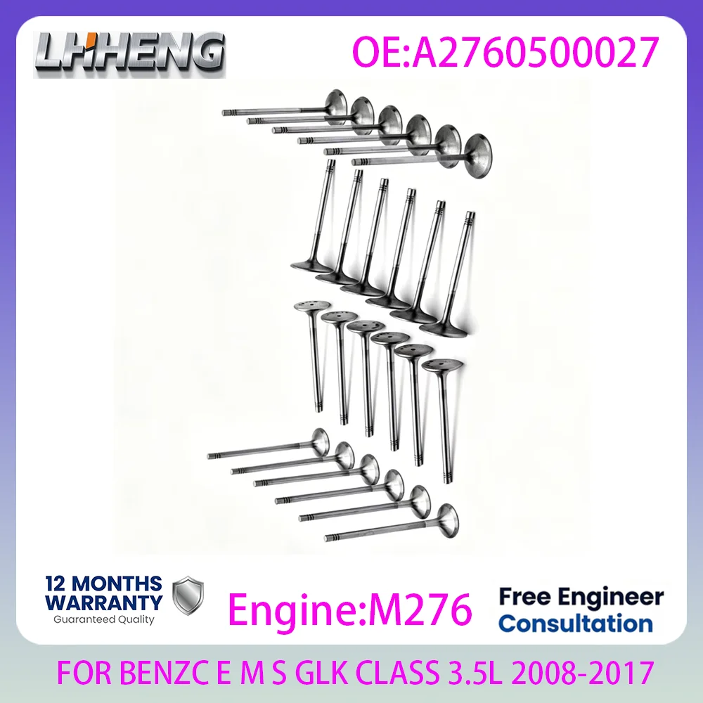 M276 Engine Inlet&Exhaust Valves For MERCEDES-BENZ C E M S GLK CLASS CLS SL SLK 3.5L 3.5 L T V6 GAS 08-17 W204 C204 W212 C218