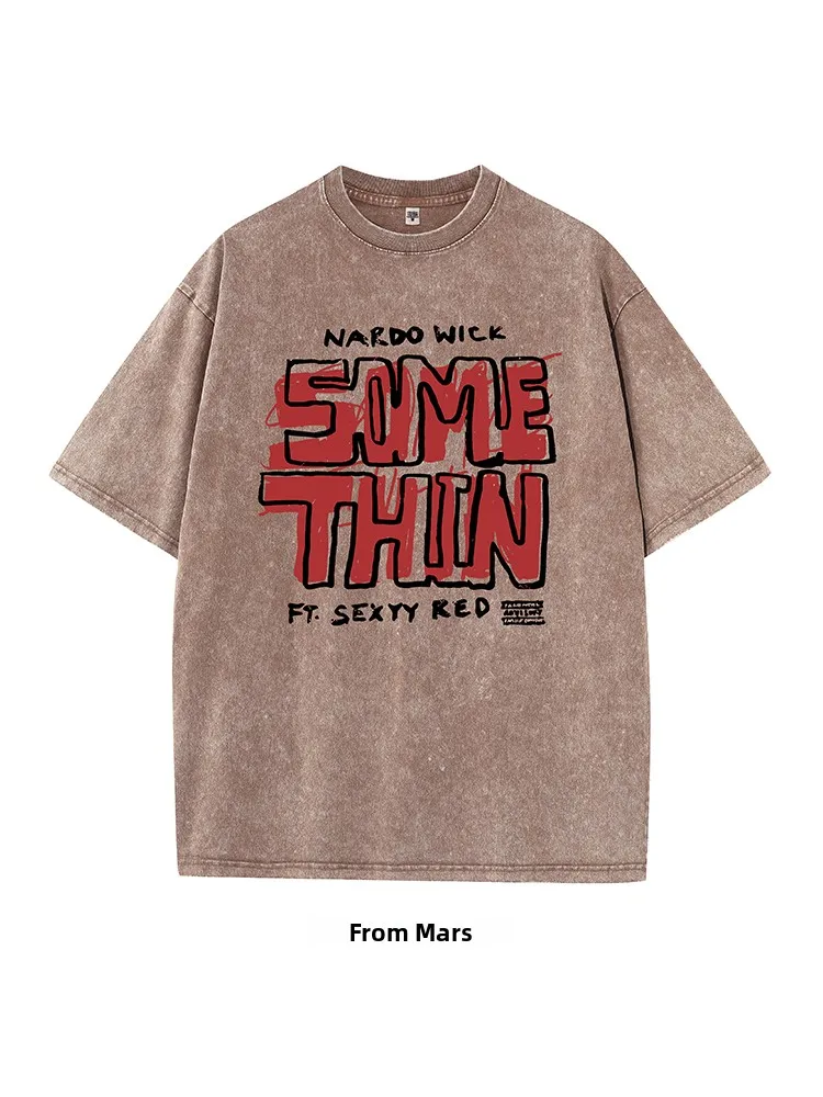

from fiti Letter Print Loose Fit ort Sve T-irt Hip Hop Sle Couple Tops Youthful Casual Summer Wear