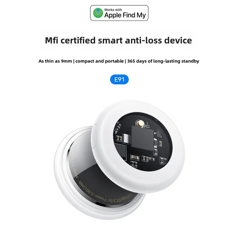 

E91 Key Finder Locator Compatible with Apple Find My Global Tracking Device for Luggage Pets and Personal Items