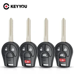 KEYYOU Case Fob Remote Key Shell 2/3/4 Buttons For Nissan Cube Qashqai Juke Suny Sylphy March Tiida Micra Remote Fob