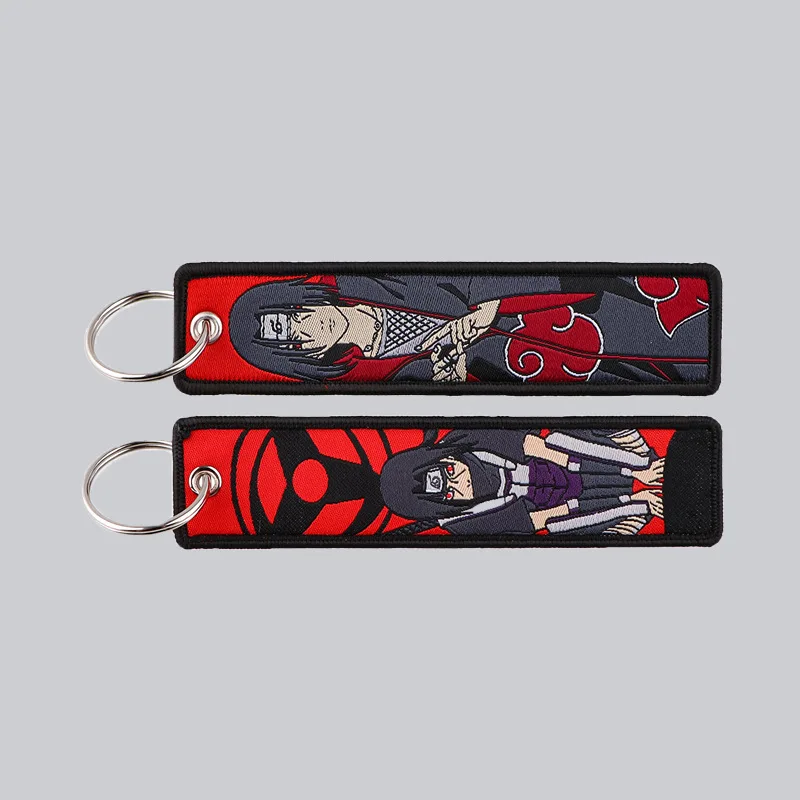 Anime Naruto Embroidery Key Fobs Cool Key Tags Keychains for Women Men Car Keyring Cosplay Accessories Toys Gift - view 4