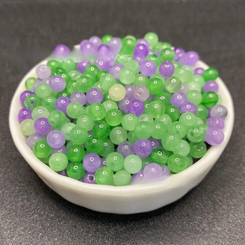 Wholesale Quartzite Jade Purple Green Millet Beads Loose Beads 50 Pcs A Pack