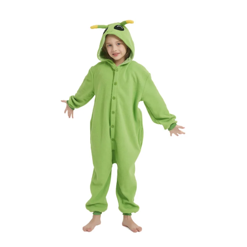 Kids Alien Cartoon Cosplay One Piece Pajamas Child Animals Halloween Girls Cartoon Kigurumi Anime  Hooded Pajamas
