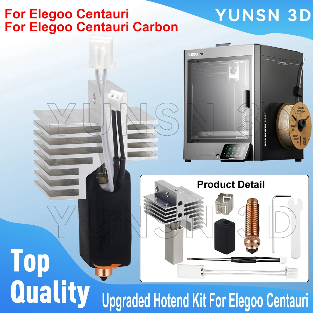 

Upgraded Hotend Kit For Elegoo Centauri Carbon Bimetallic Nozzle Thermistor Ceramic Heater Hot End 3D Printer Replacement Parts