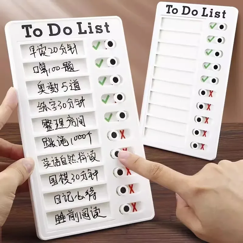 Reusable To Do List Planner Daily Memo Board Adjustable Check List Board School Plastic My Chore Chart Kid Self-discipline Card