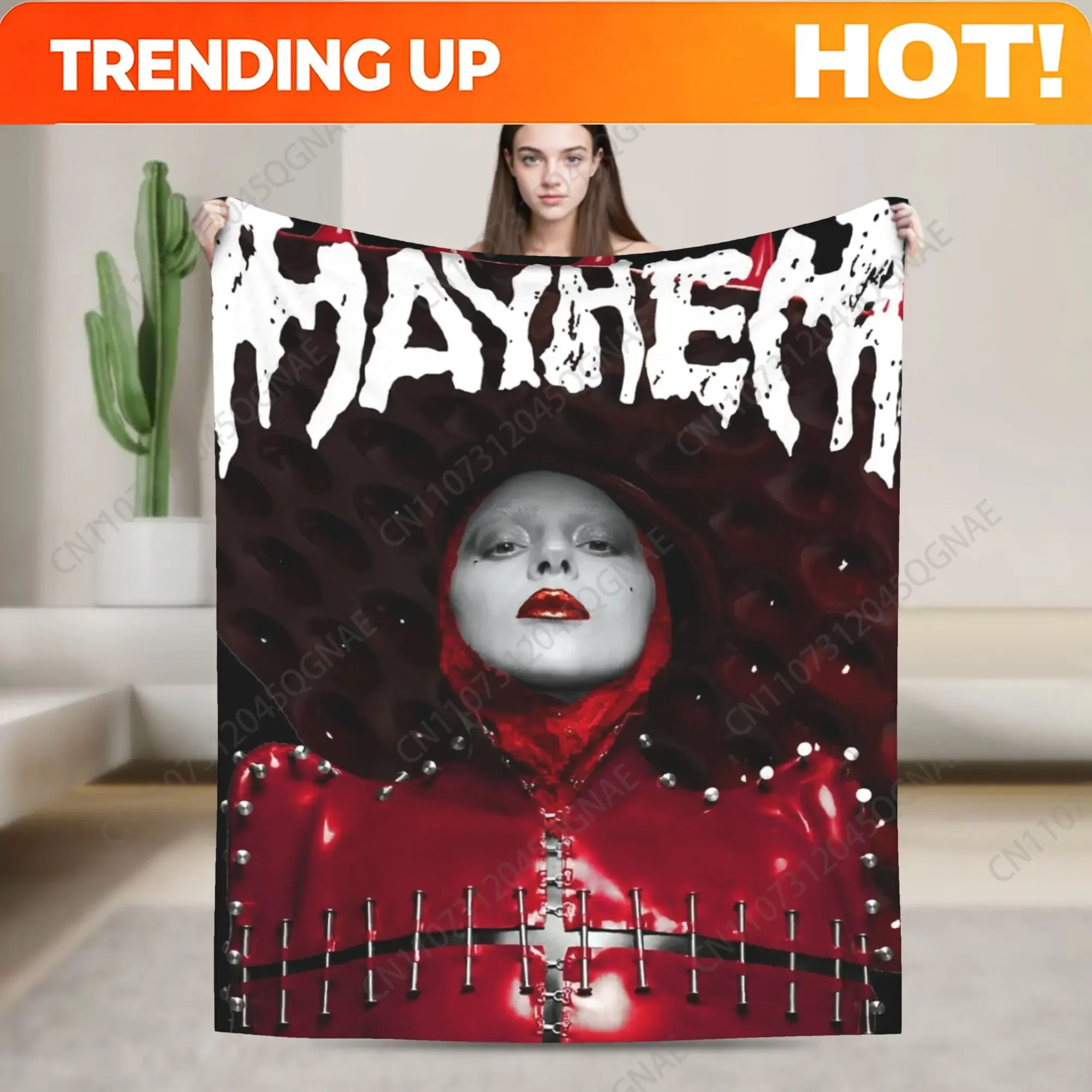 Lady Gaga Mayhem Blankets Flannel Autumn/Winter  Portable Ultra-Soft Throw Blankets for Home Office Bedspread