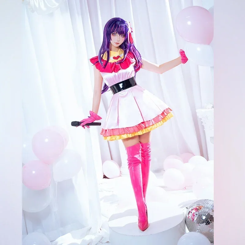

COSSUN Hoshino Ai Косплей Костюм Аниме OSHI NO KO Хэллоуин Наряды Женщины Играющие Песен Сценическая Одежда Платье Лолиты