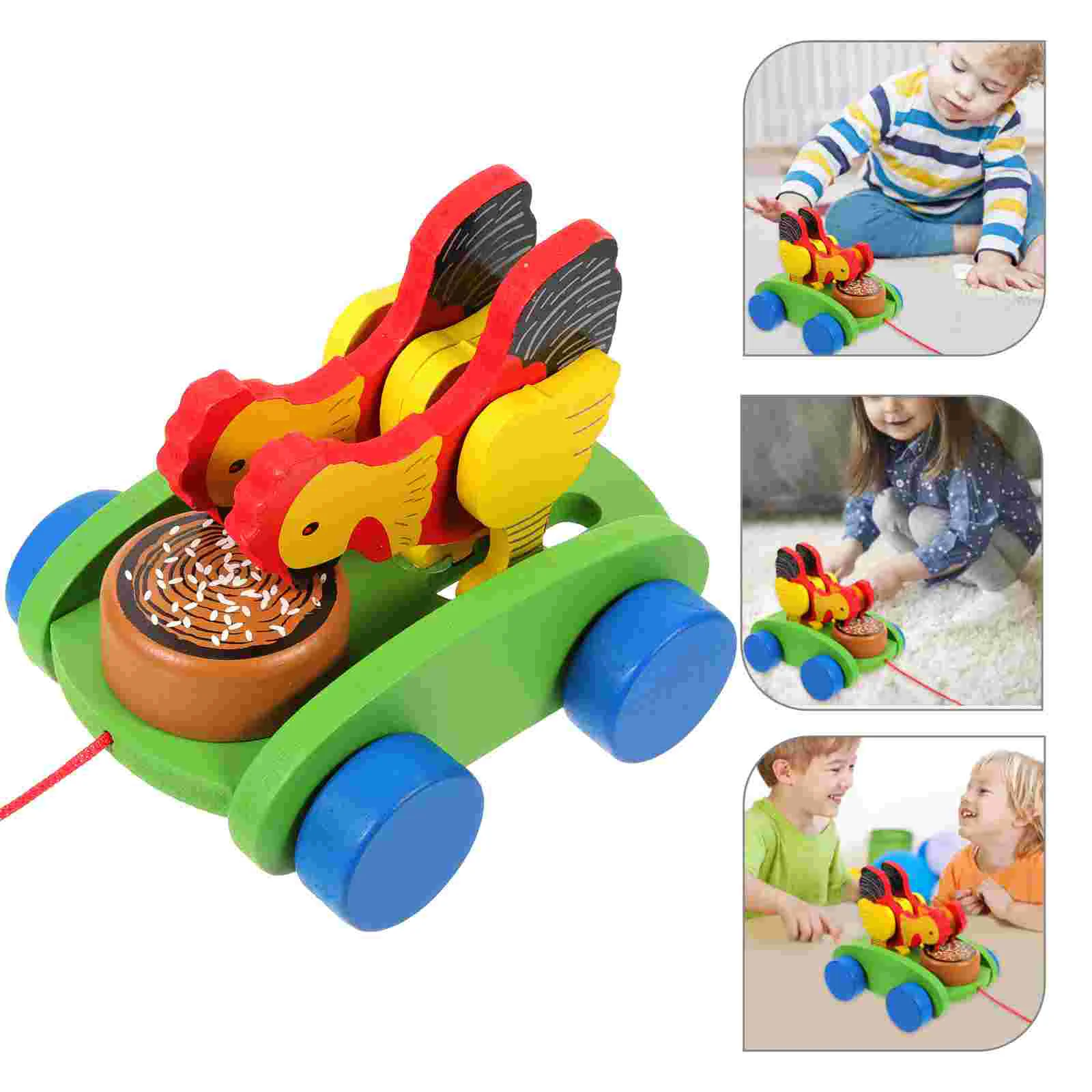 Toddler Toy Car Imagination Kids Pulling Cognitive Wire Shape Cognition Exquisite Craftsmanship Children Plaything Wood Wooden